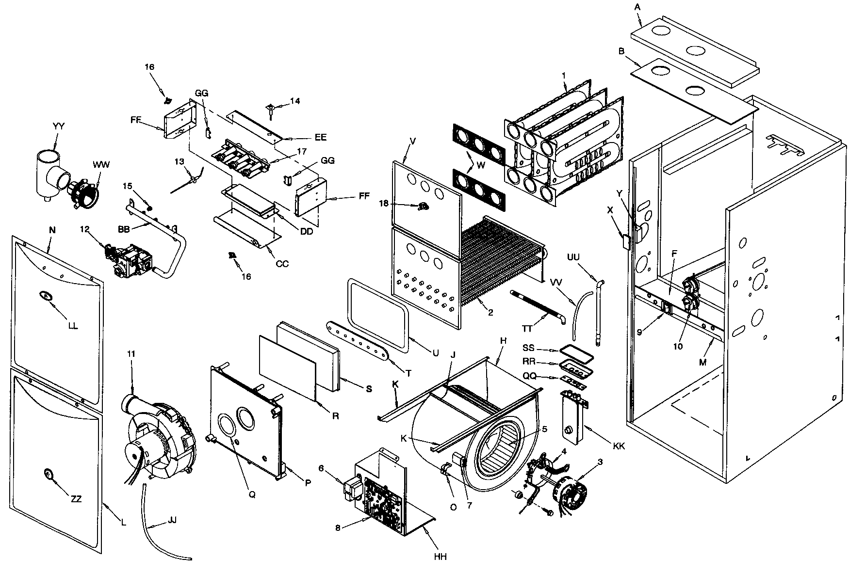 ICP T9UHX080J16A furnace diagram