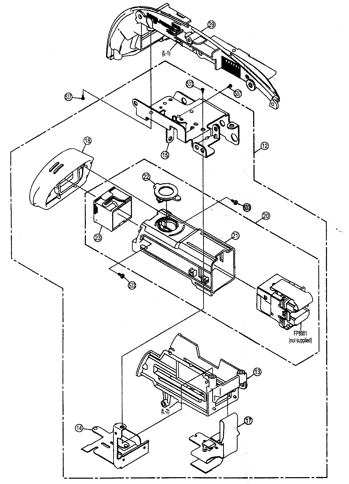 Panasonic VDR-D210P evf assy diagram