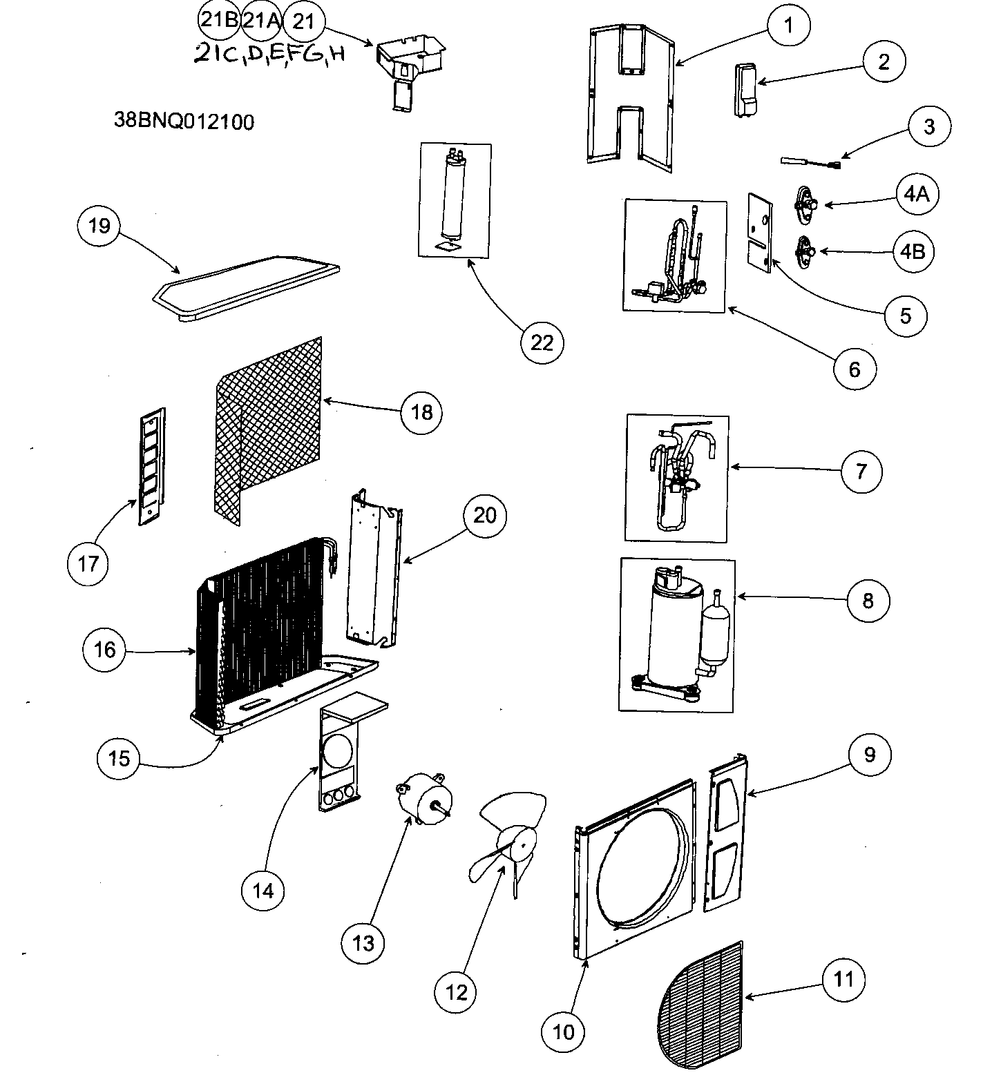 Carrier 38BNQ012100 heat pump diagram