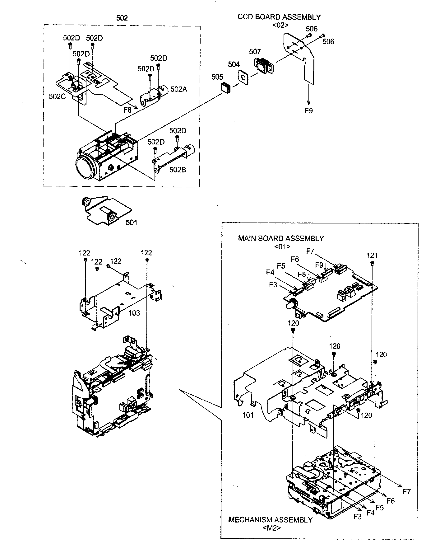 JVC GR-D770US lens assy diagram