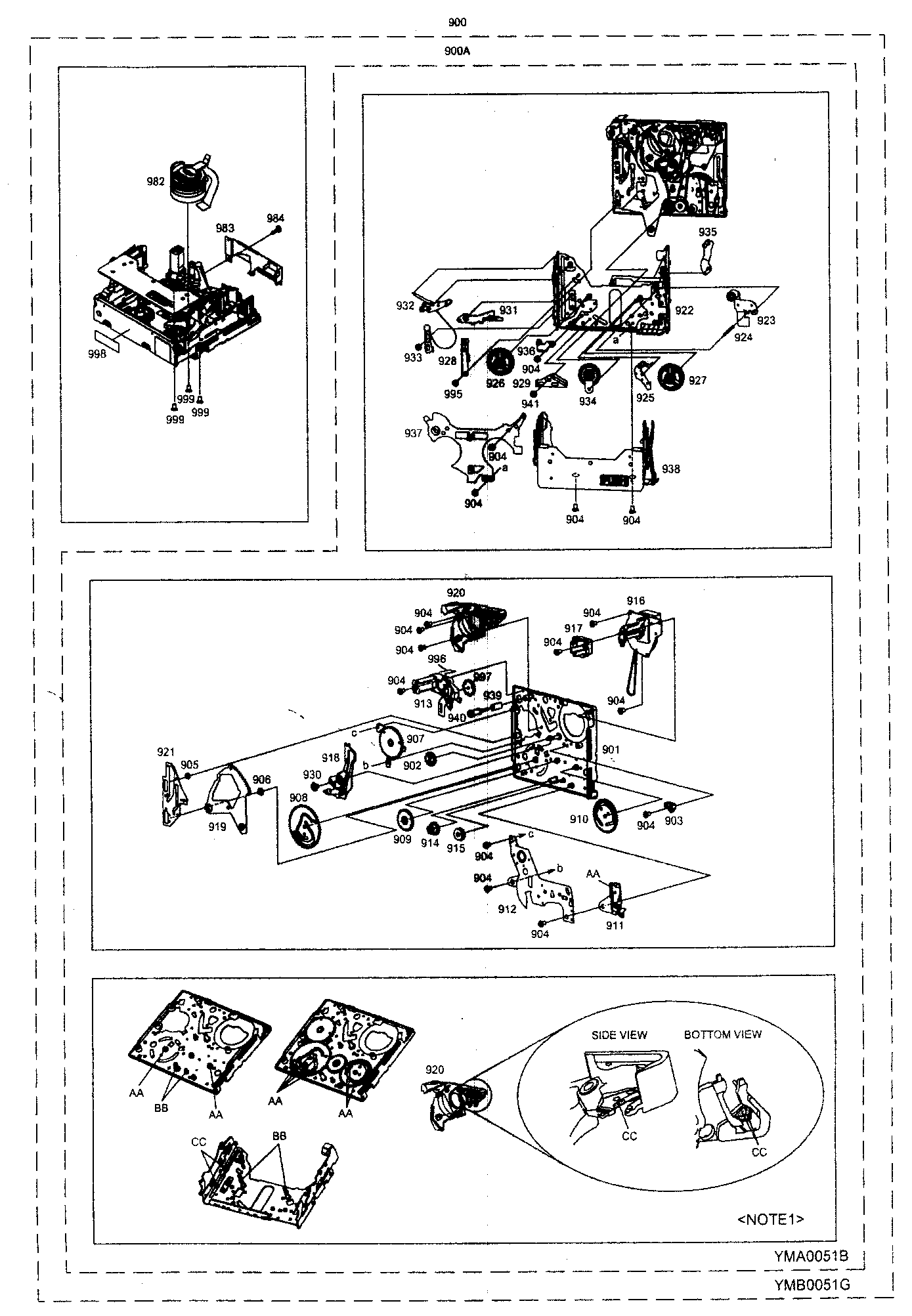 JVC GR-D770US vcr assy diagram