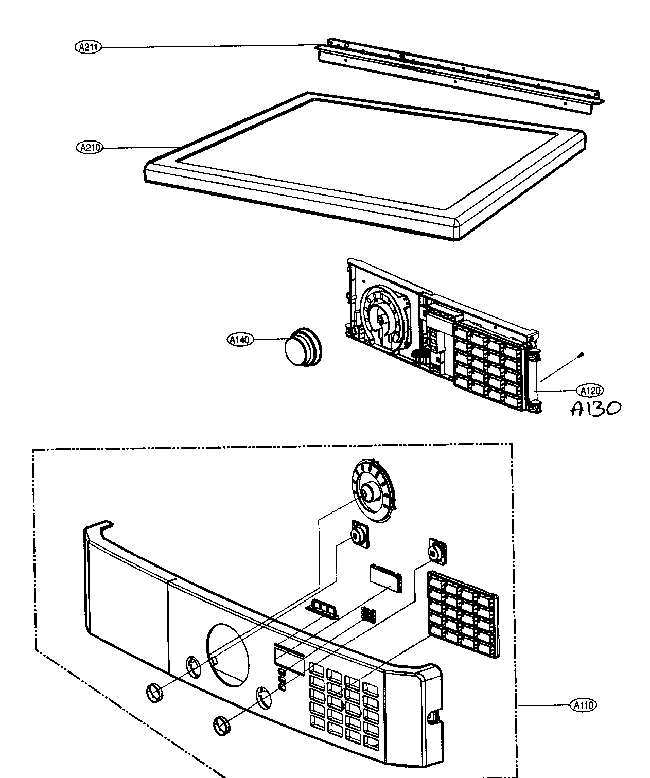 LG DLG9588WM panel assy diagram