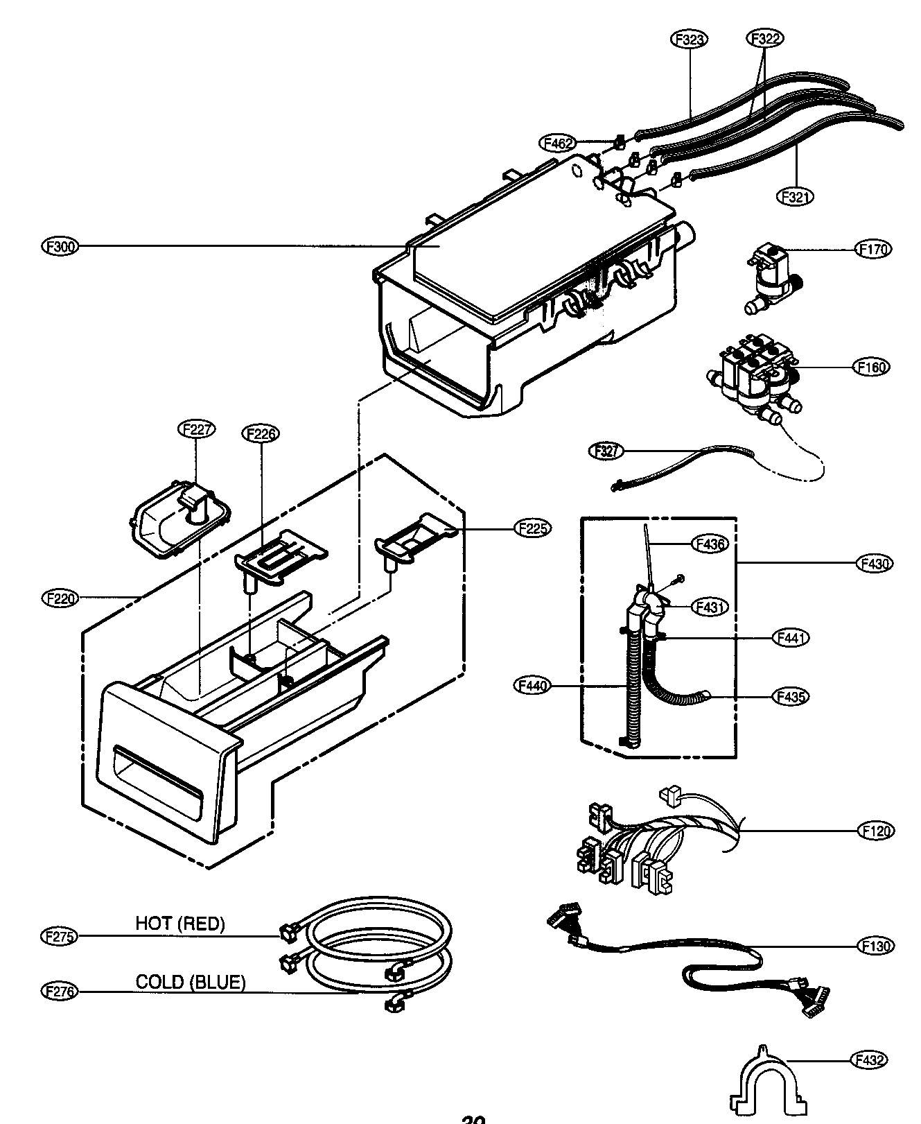 LG WM2496HWM dispenser assy diagram