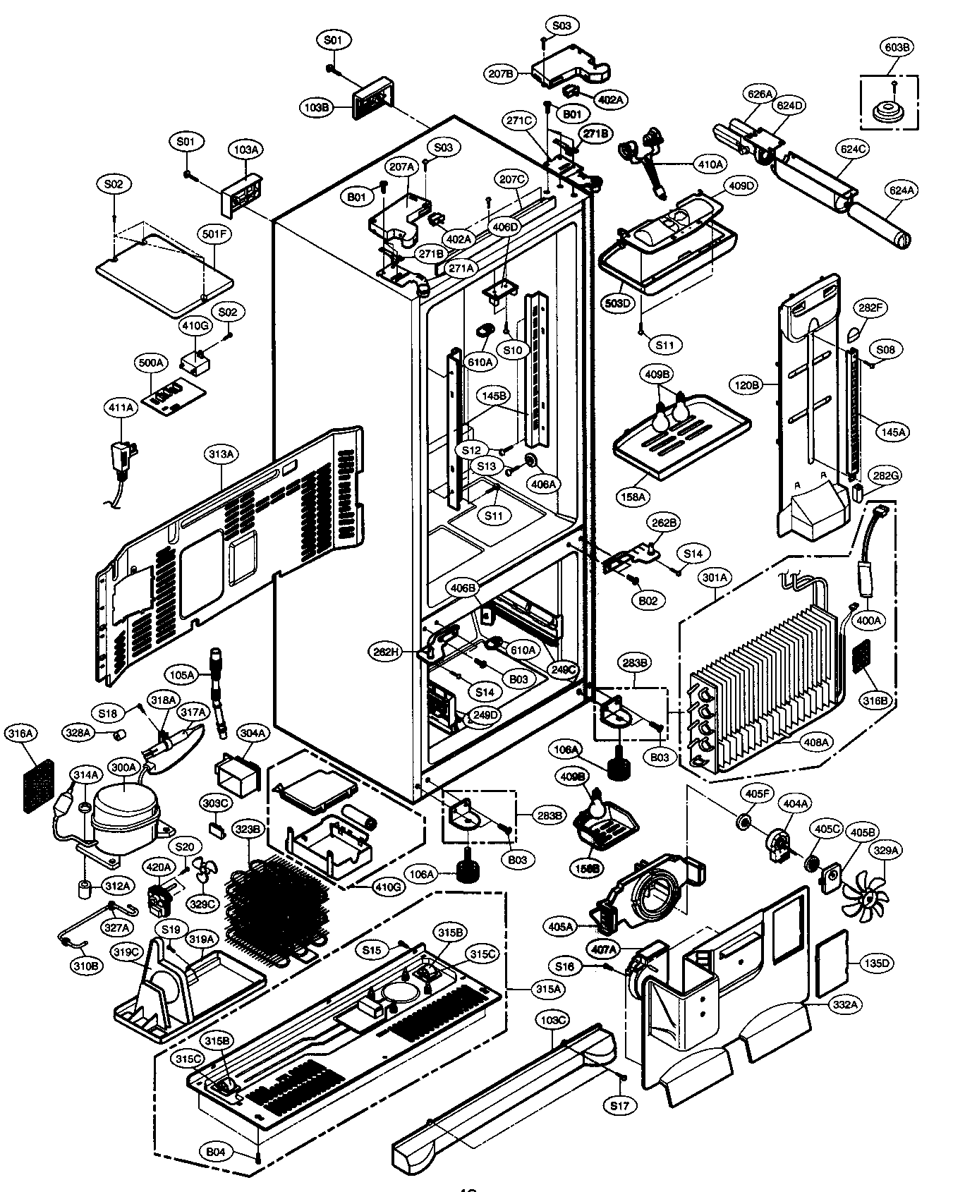 LG LFX21960ST/00 case parts diagram