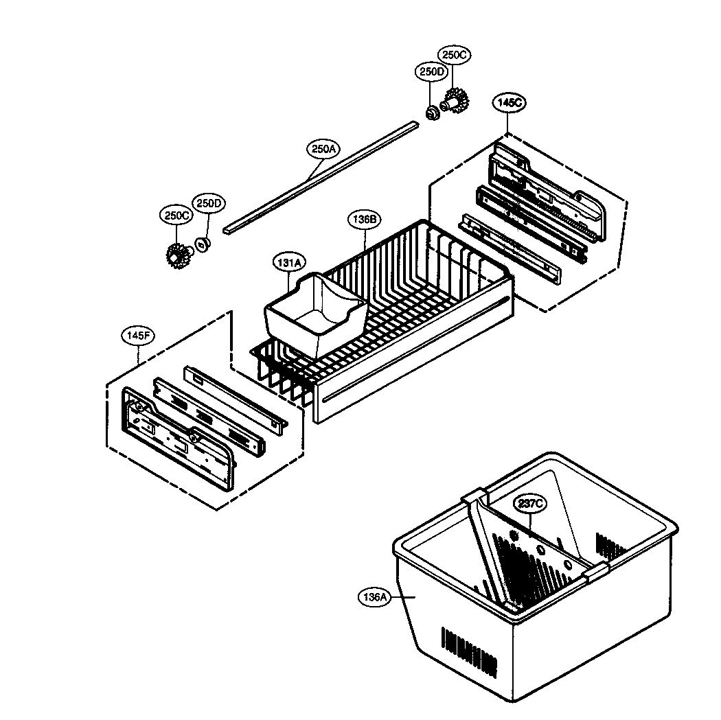 LG LFX21960ST/00 freezer parts diagram