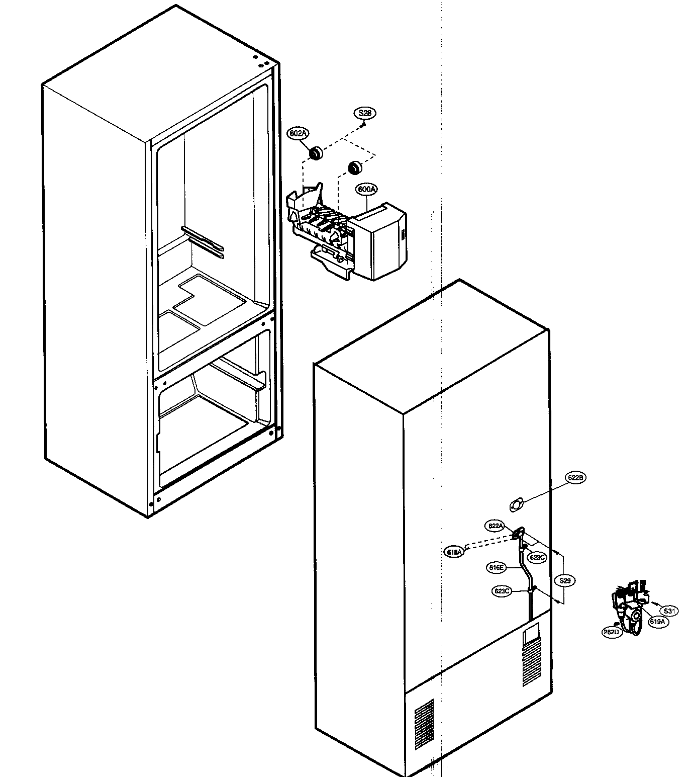 LG LBC22518ST/00 water/ice maker diagram