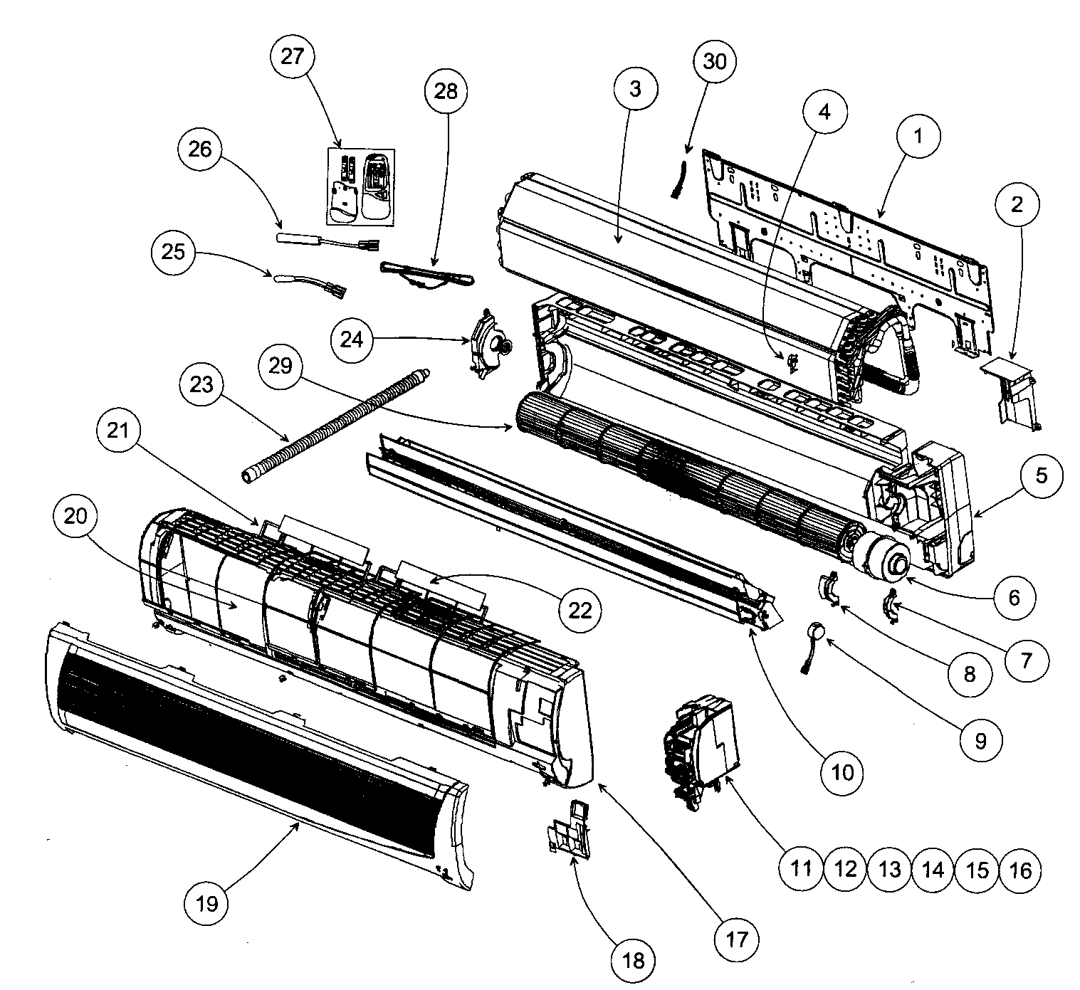 Carrier 40BNQ018301 air handler diagram