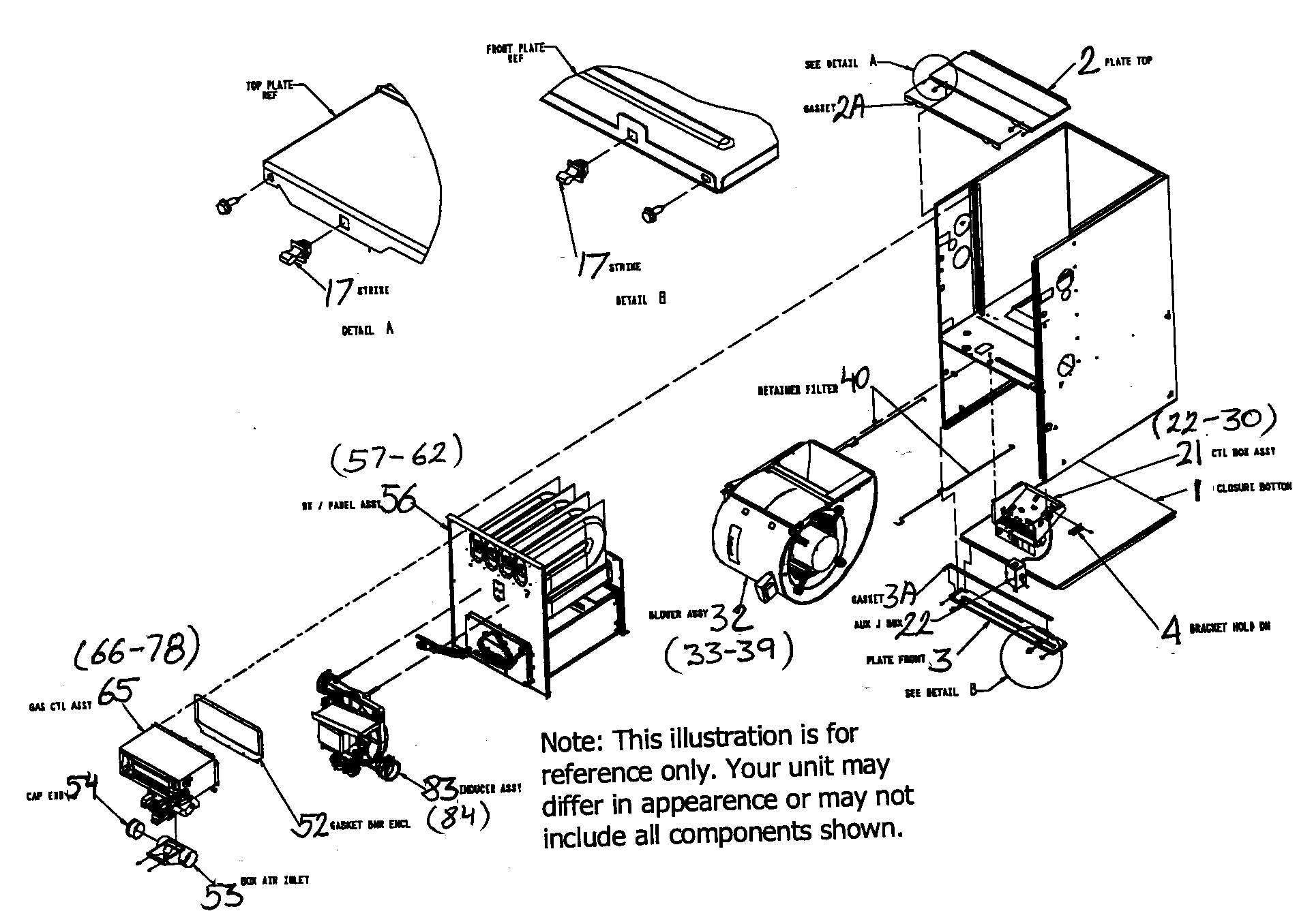 Carrier 58UVB060F10114 cabinet parts diagram