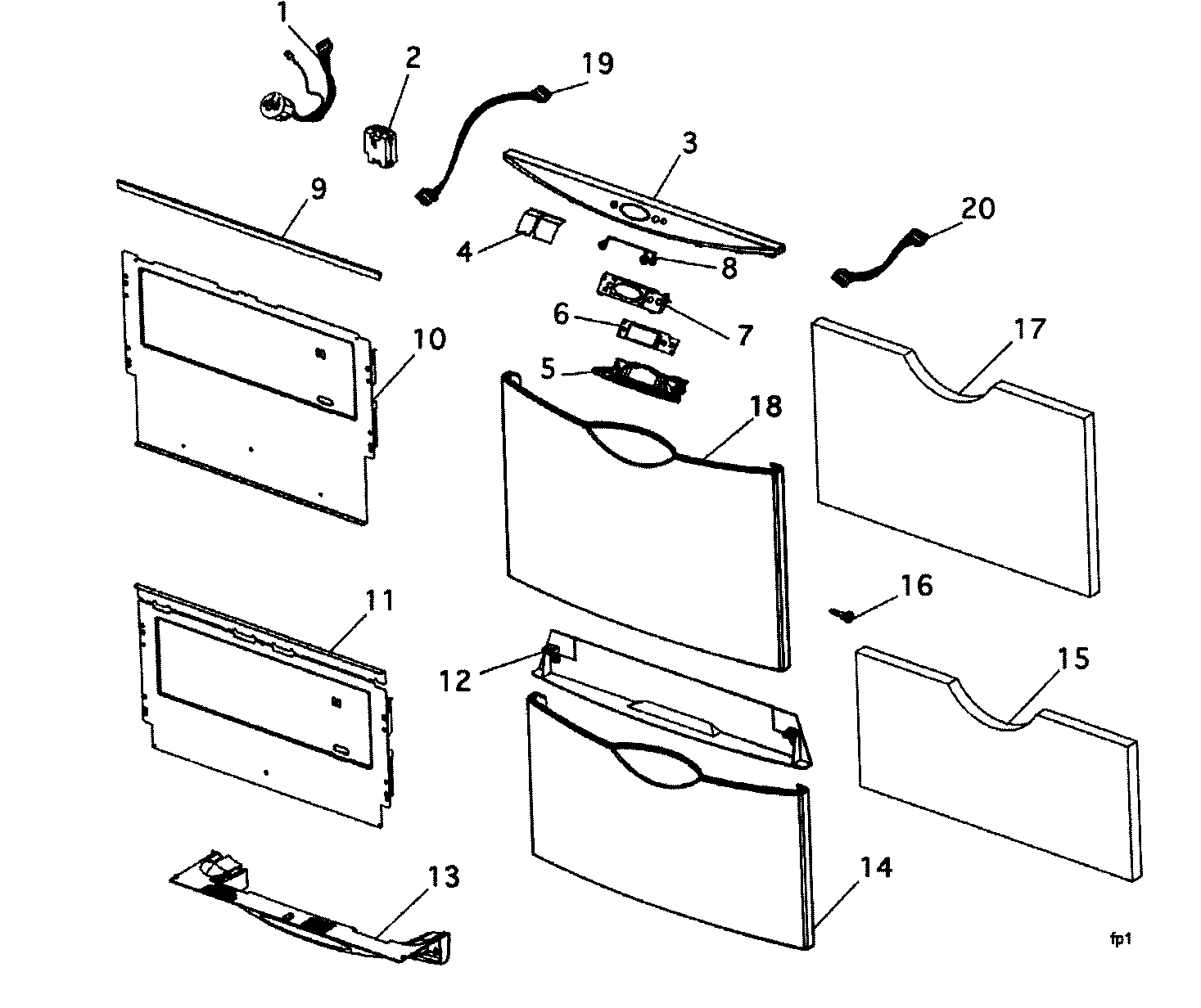 Fisher & Paykel DD603FCSS front panel 1 diagram