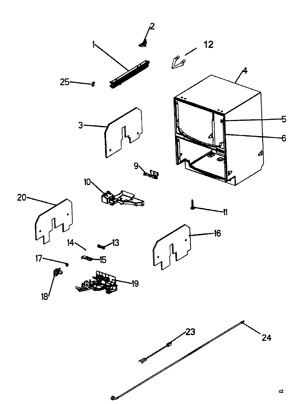 Fisher & Paykel DD603FCSS cabinet parts diagram