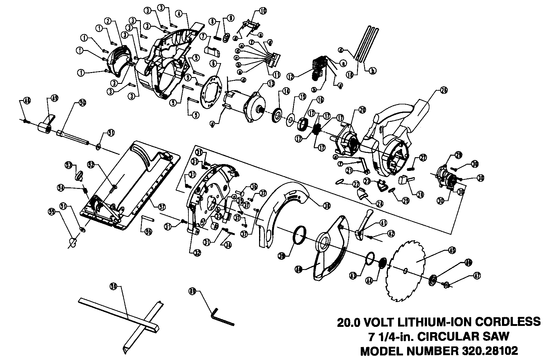 Craftsman 32028102 circular saw diagram