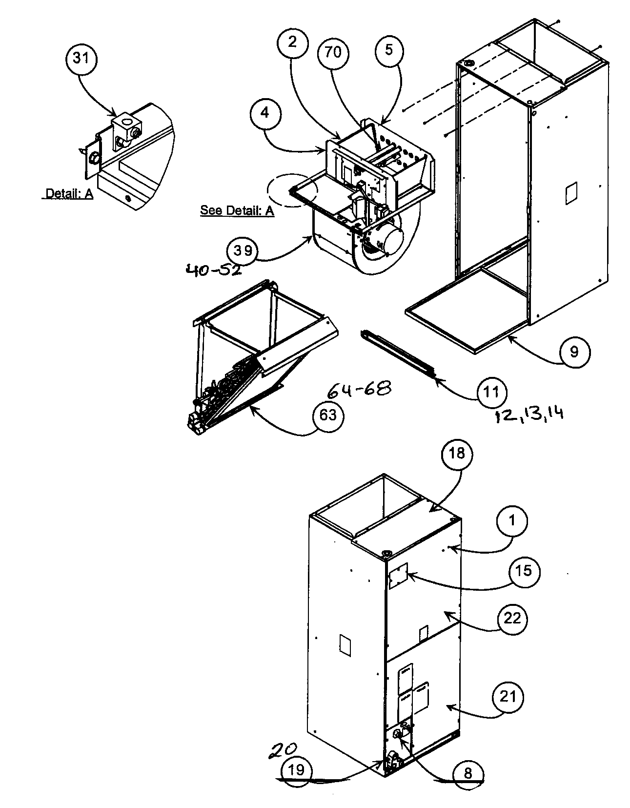Payne PF1MNC025000 cabinet parts 1 diagram