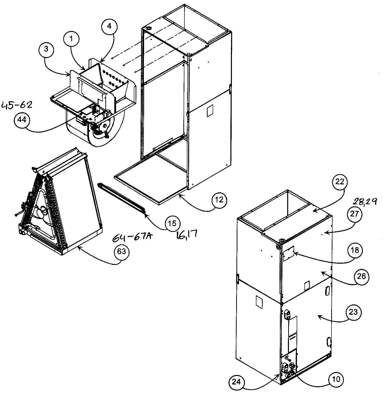 Carrier FE5ANB004000AAAA cabinet parts 1 diagram