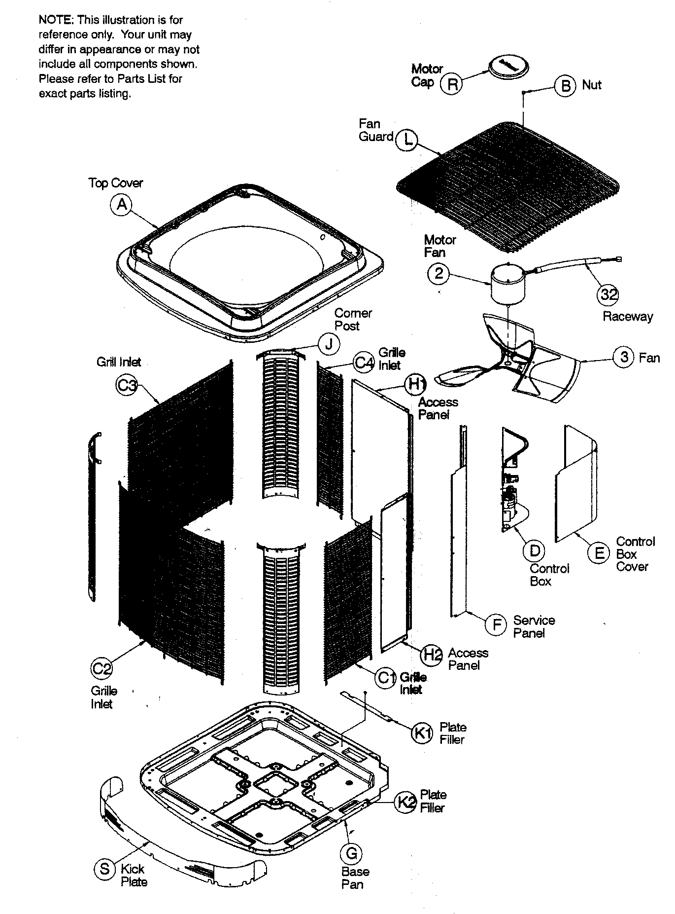 ICP C4H460GKB100 cabinet parts 3 diagram