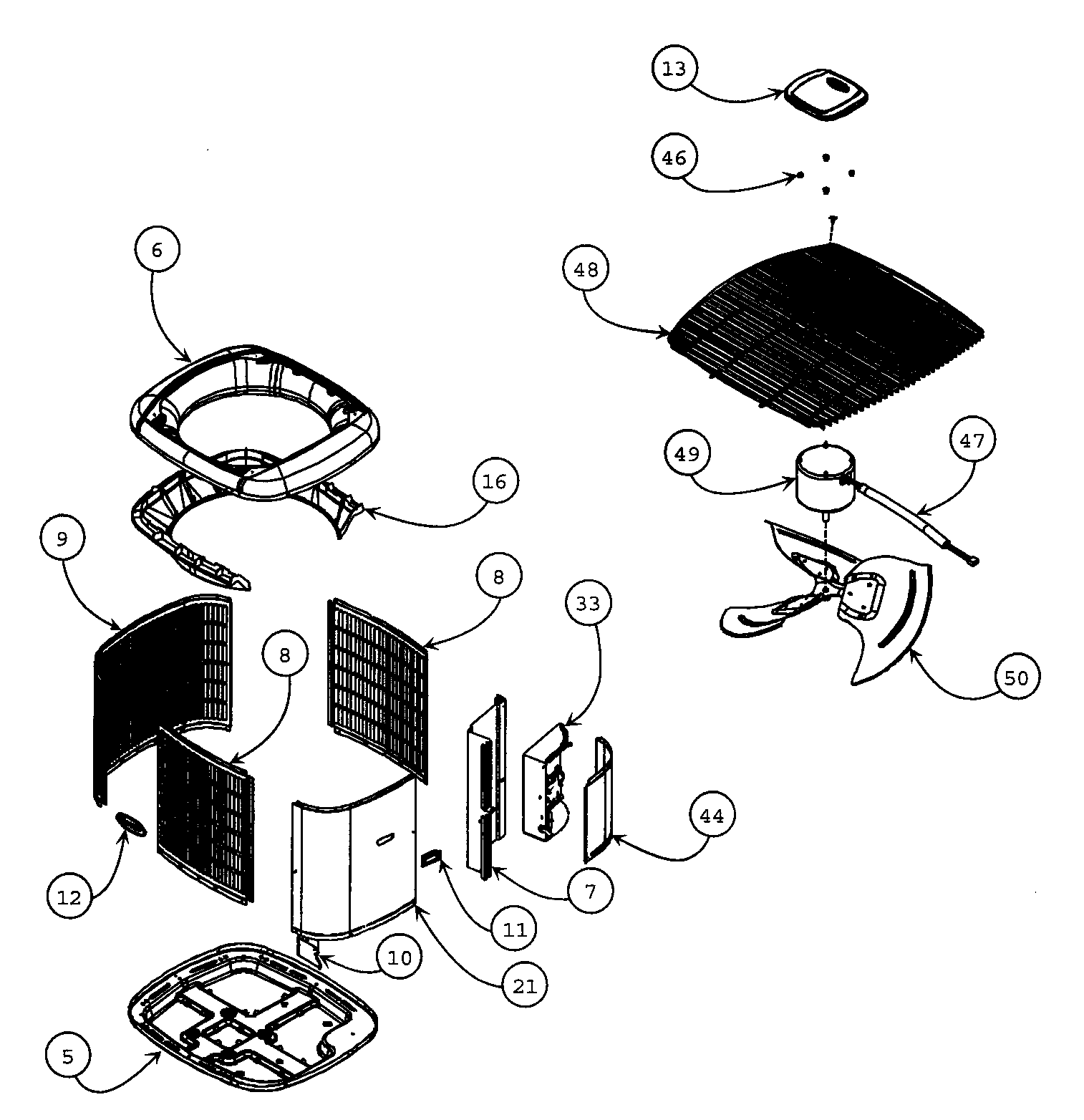 Carrier 25HPA530H0030010 cabinet parts 1 diagram