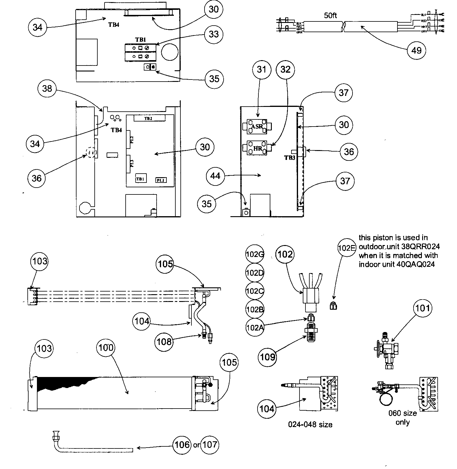 Carrier 40QAQ060300 coil control assy diagram