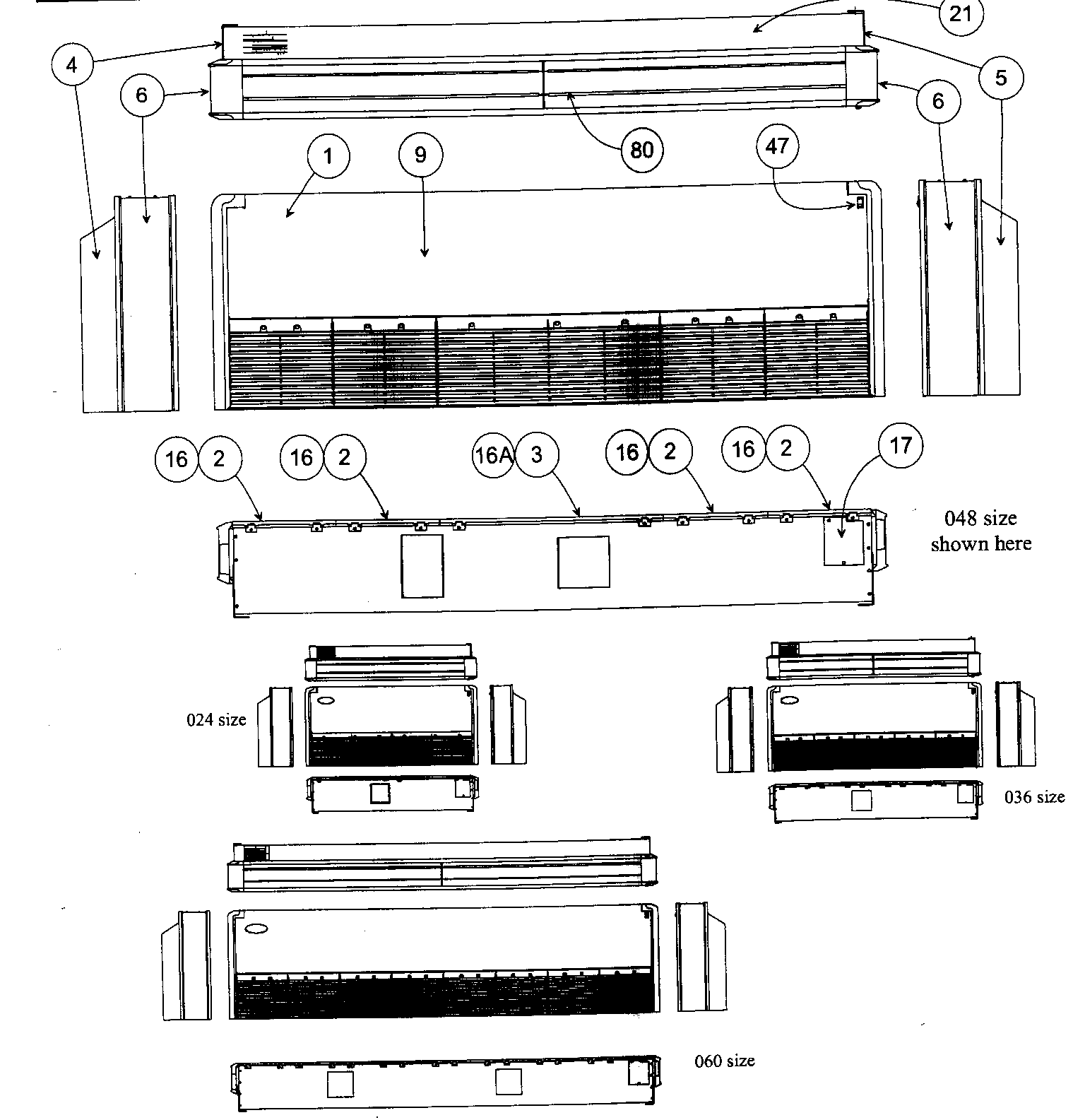 Carrier 40QAQ060300 front view diagram