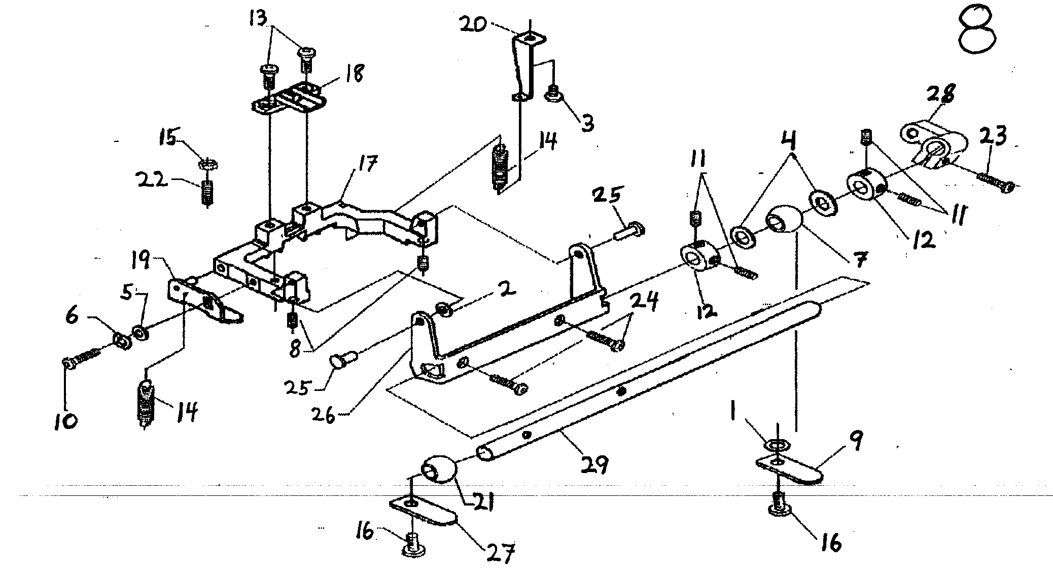 Singer CE-200 horizontal feed assy diagram