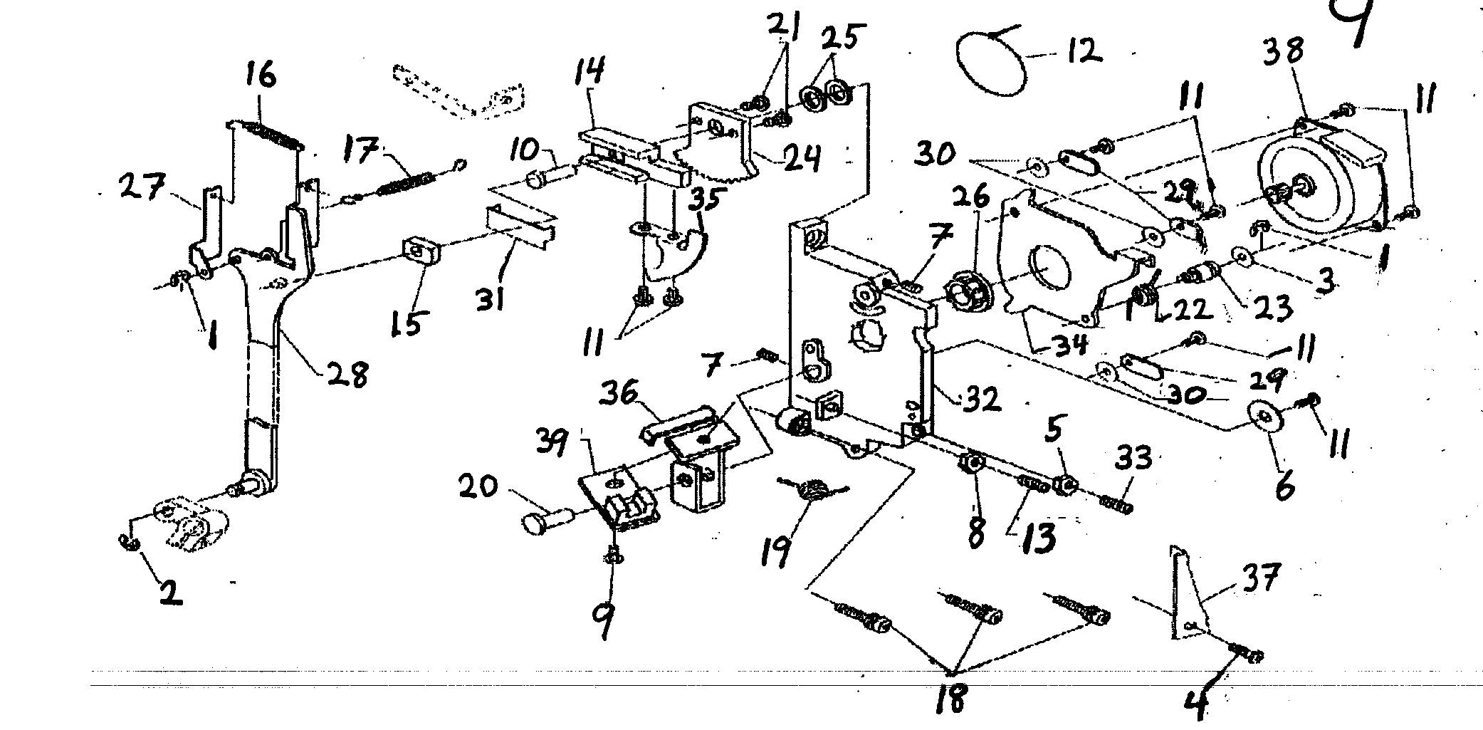 Singer CE-200 step motor assy 1 diagram