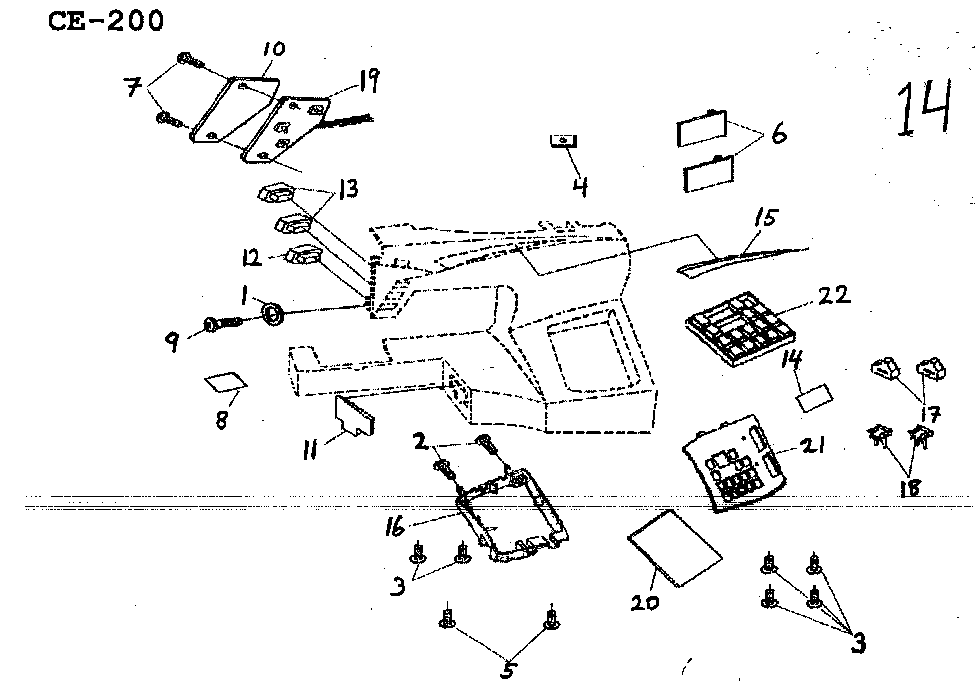 Singer CE-200 control assy diagram