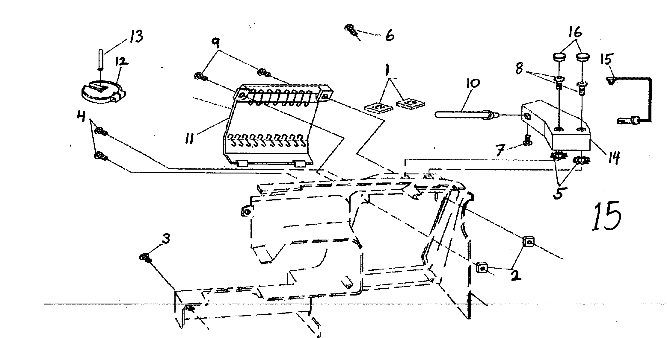 Singer CE-200 back cover assy diagram