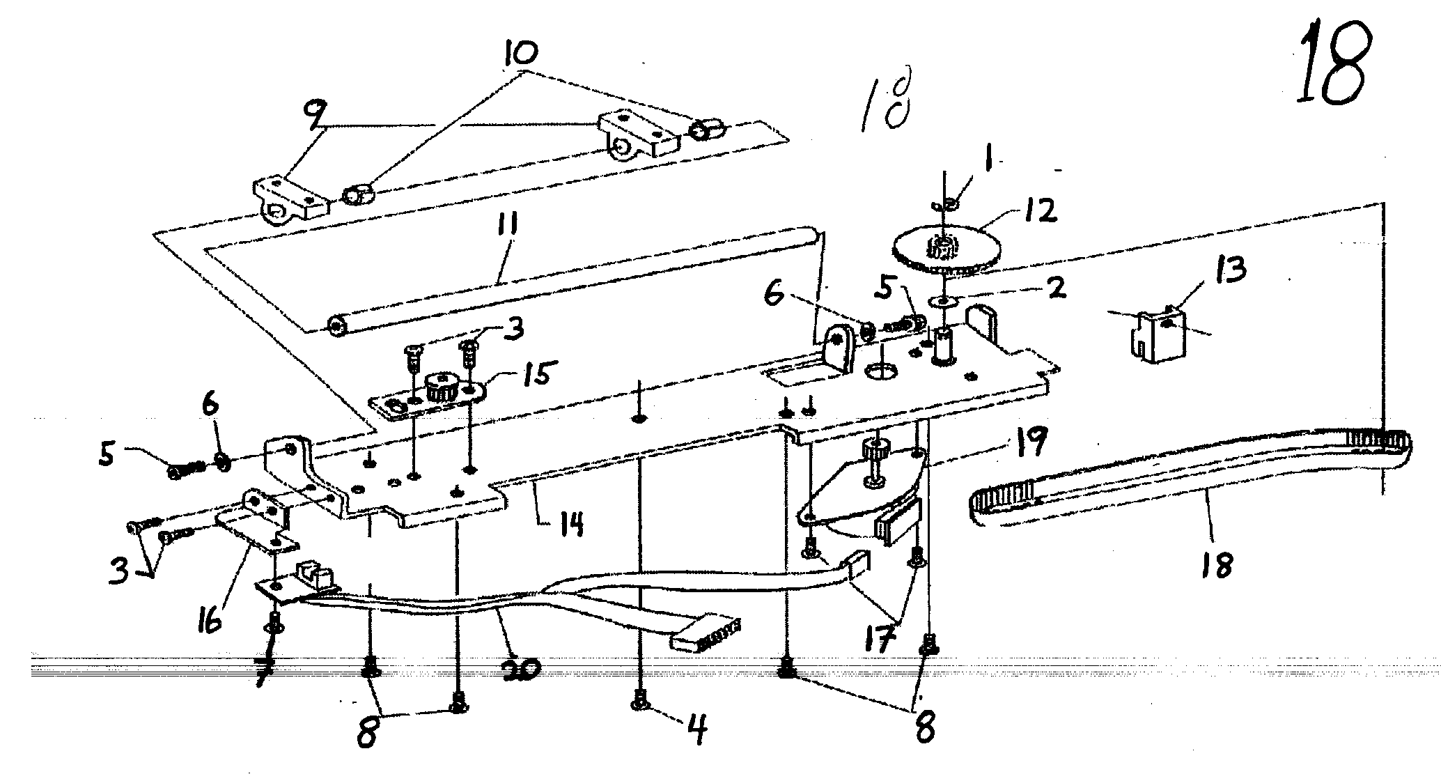 Singer CE-200 timing belt assy x diagram