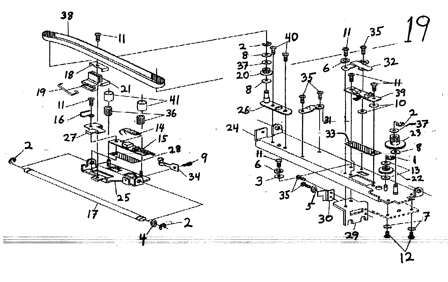 Singer CE-200 timing belt assy y diagram