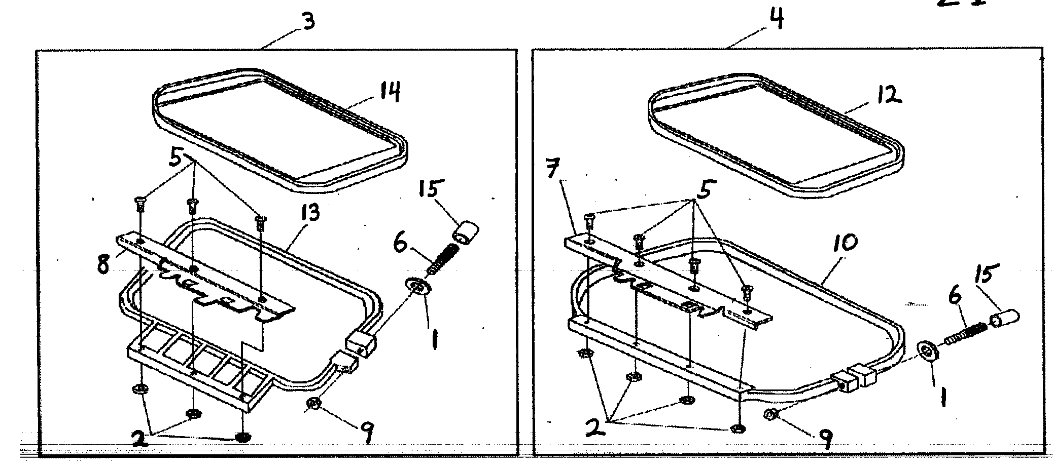 Singer CE-200 hoop assy diagram