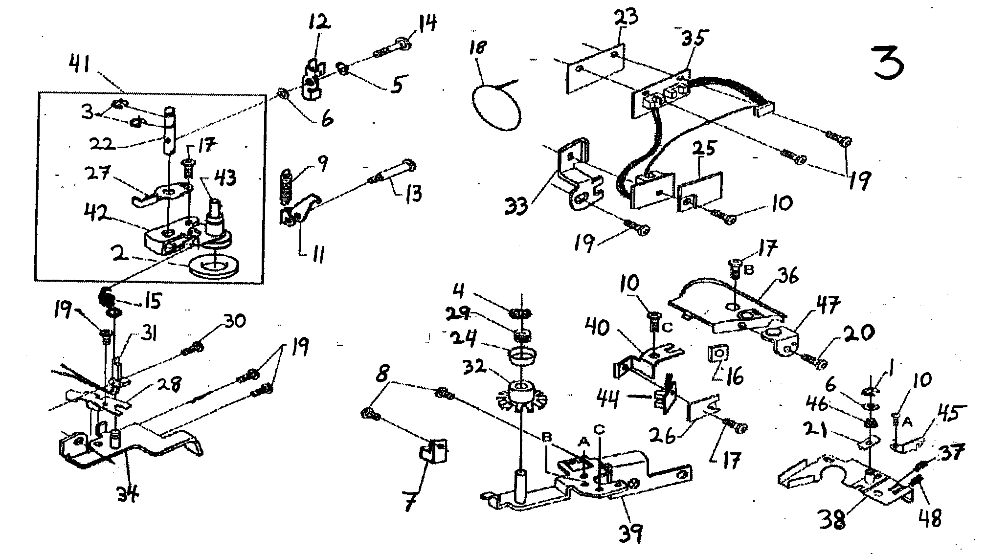 Singer CE-100 bobbin assy diagram