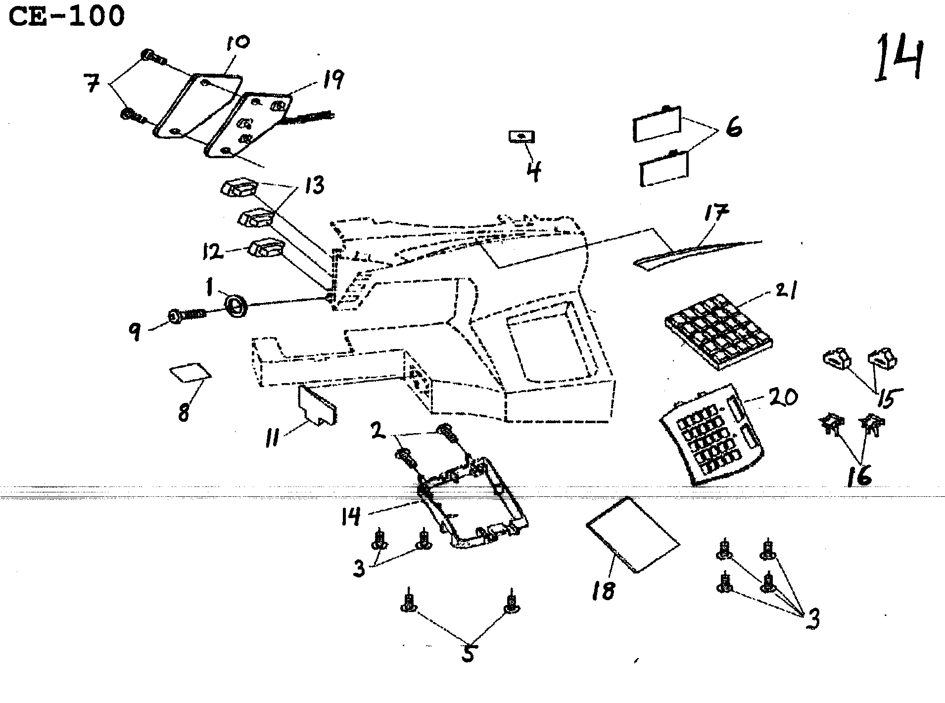 Singer CE-100 control assy diagram