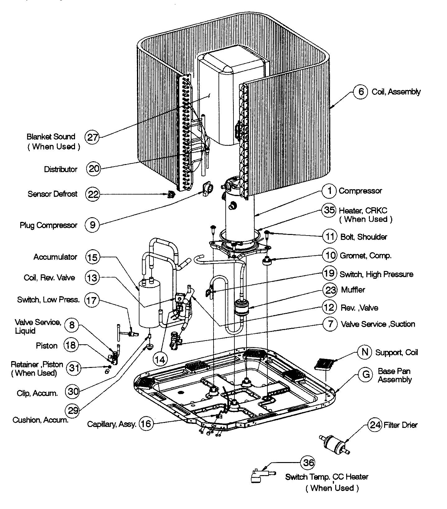ICP T2H342GKB100 cabinet parts 1 diagram