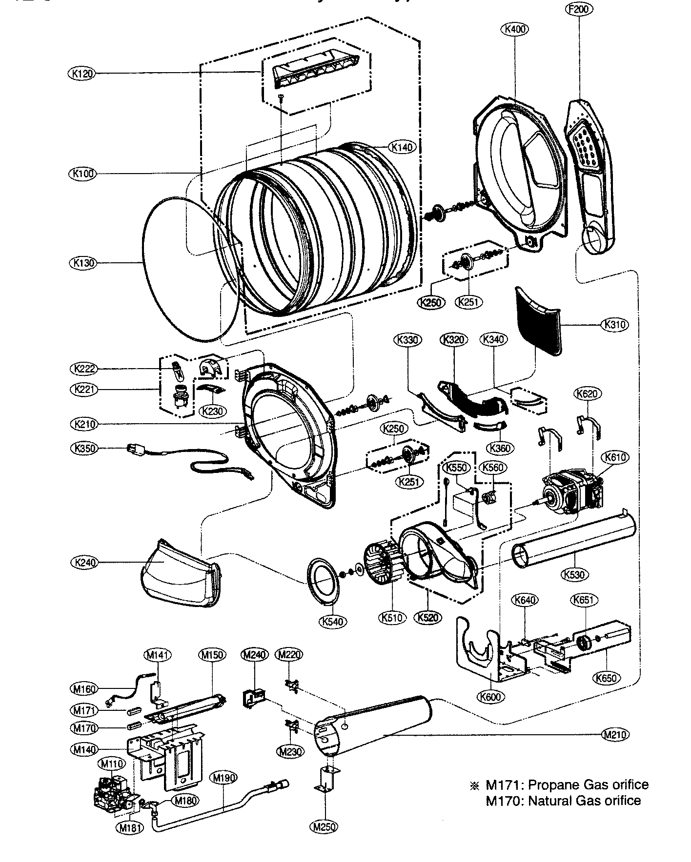 LG DLG7188RM drum/motor assy diagram