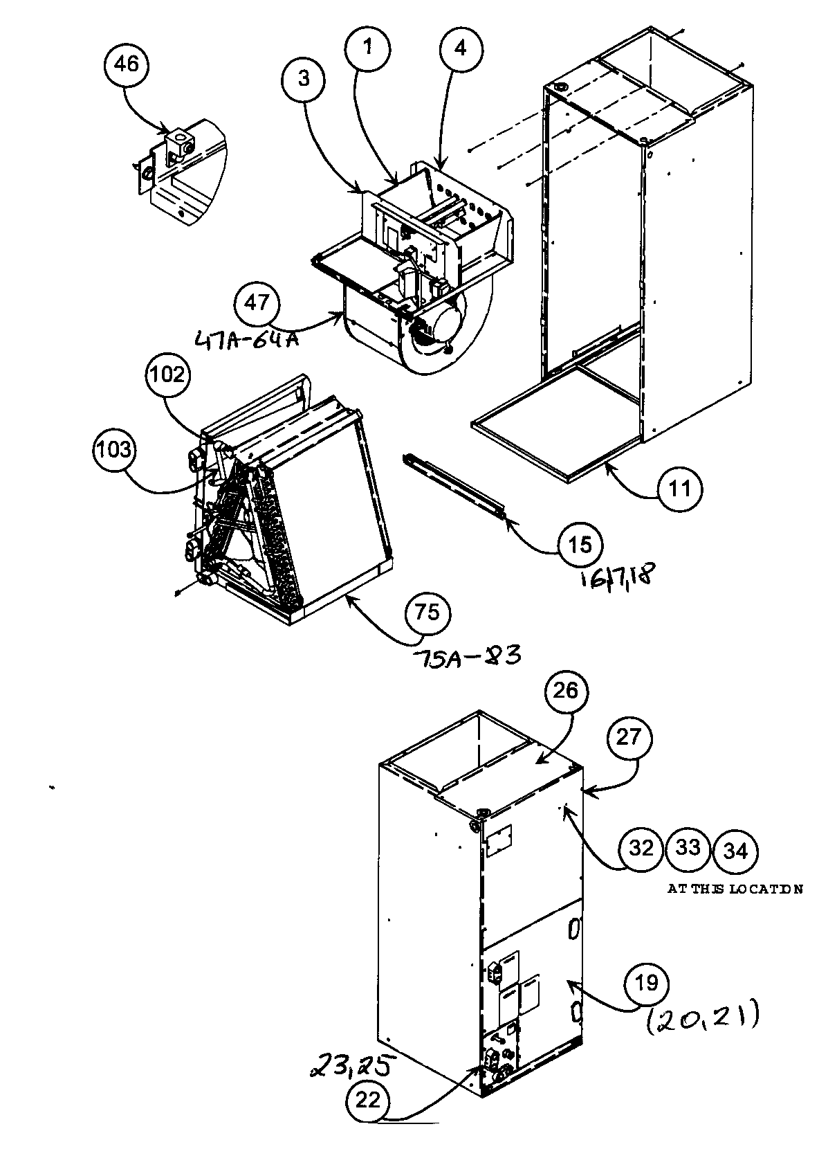 Carrier FK4DNB005000AAAA cabinet parts diagram