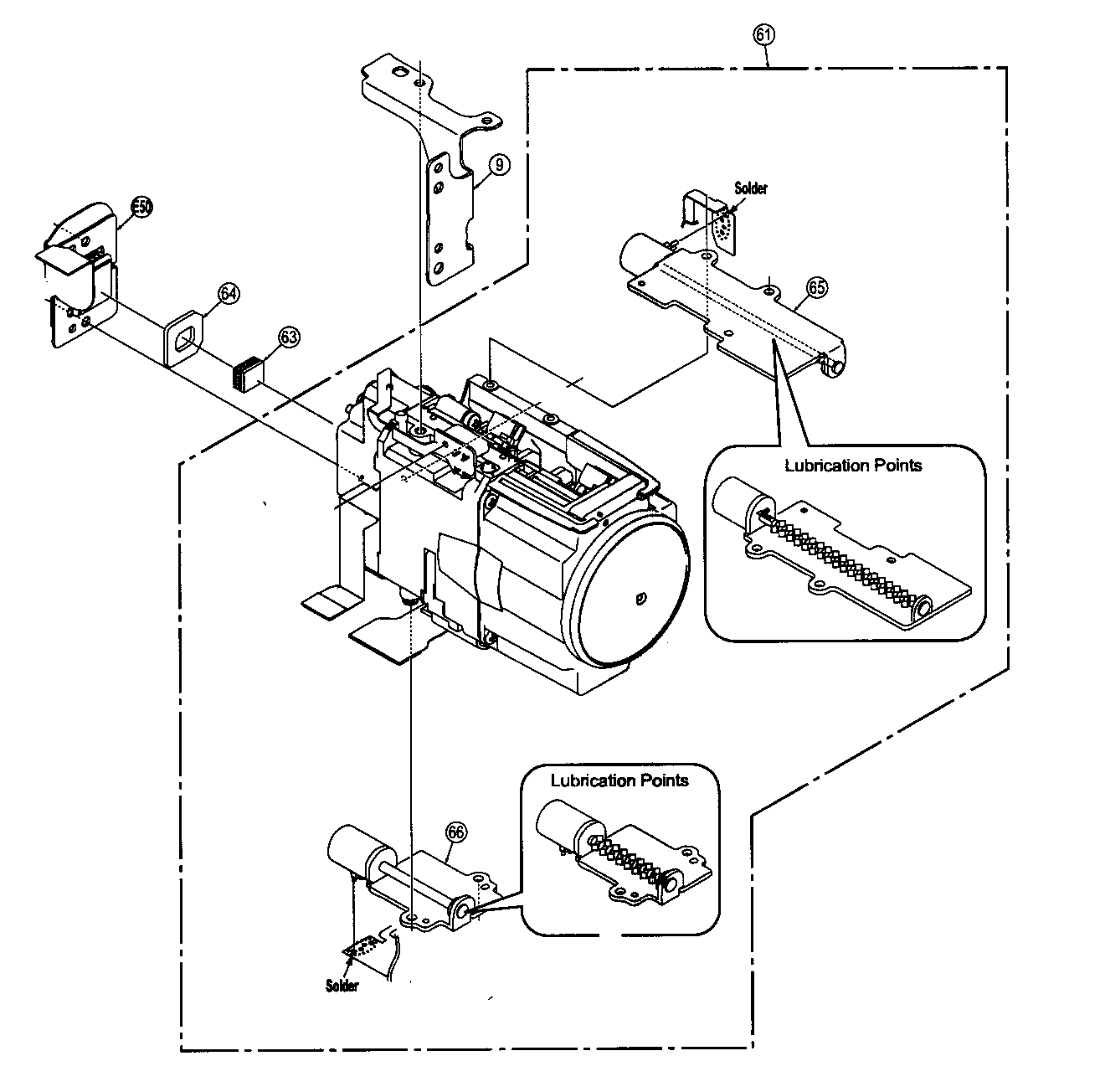 Panasonic PV-GS83P ccd/lens assy diagram