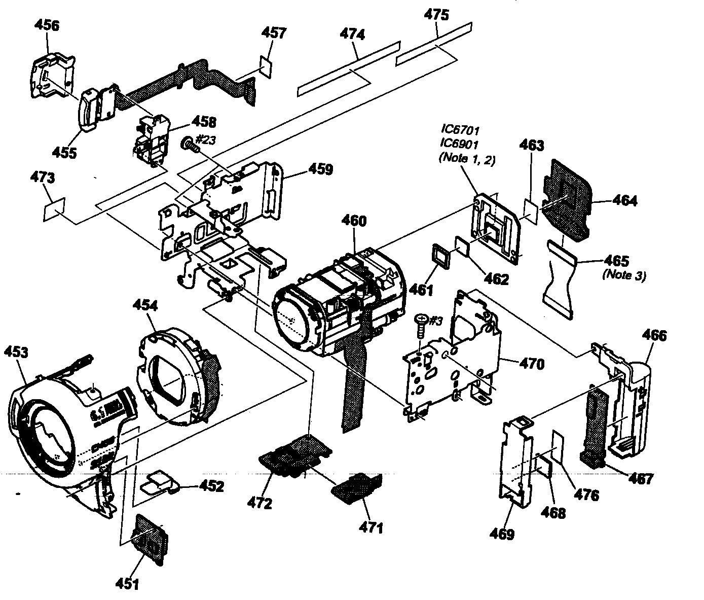 Sony DCR-DVD908 lens ass diagram