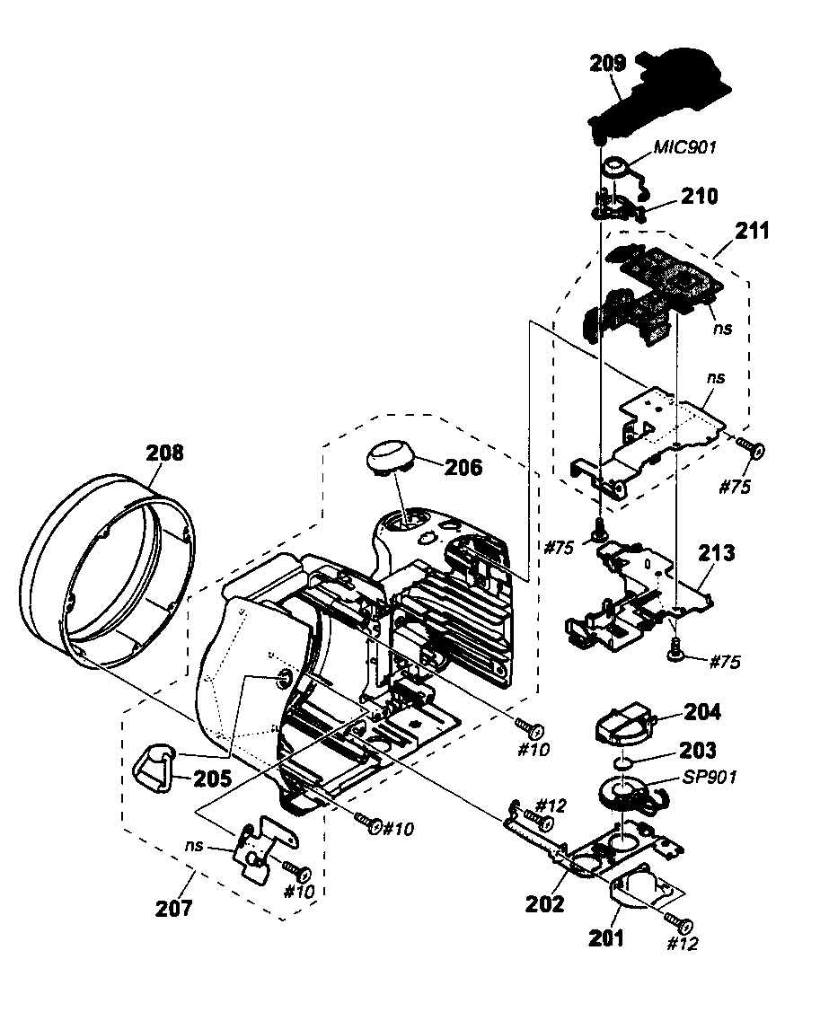 Sony DSC-H7 cabinet parts 4 diagram