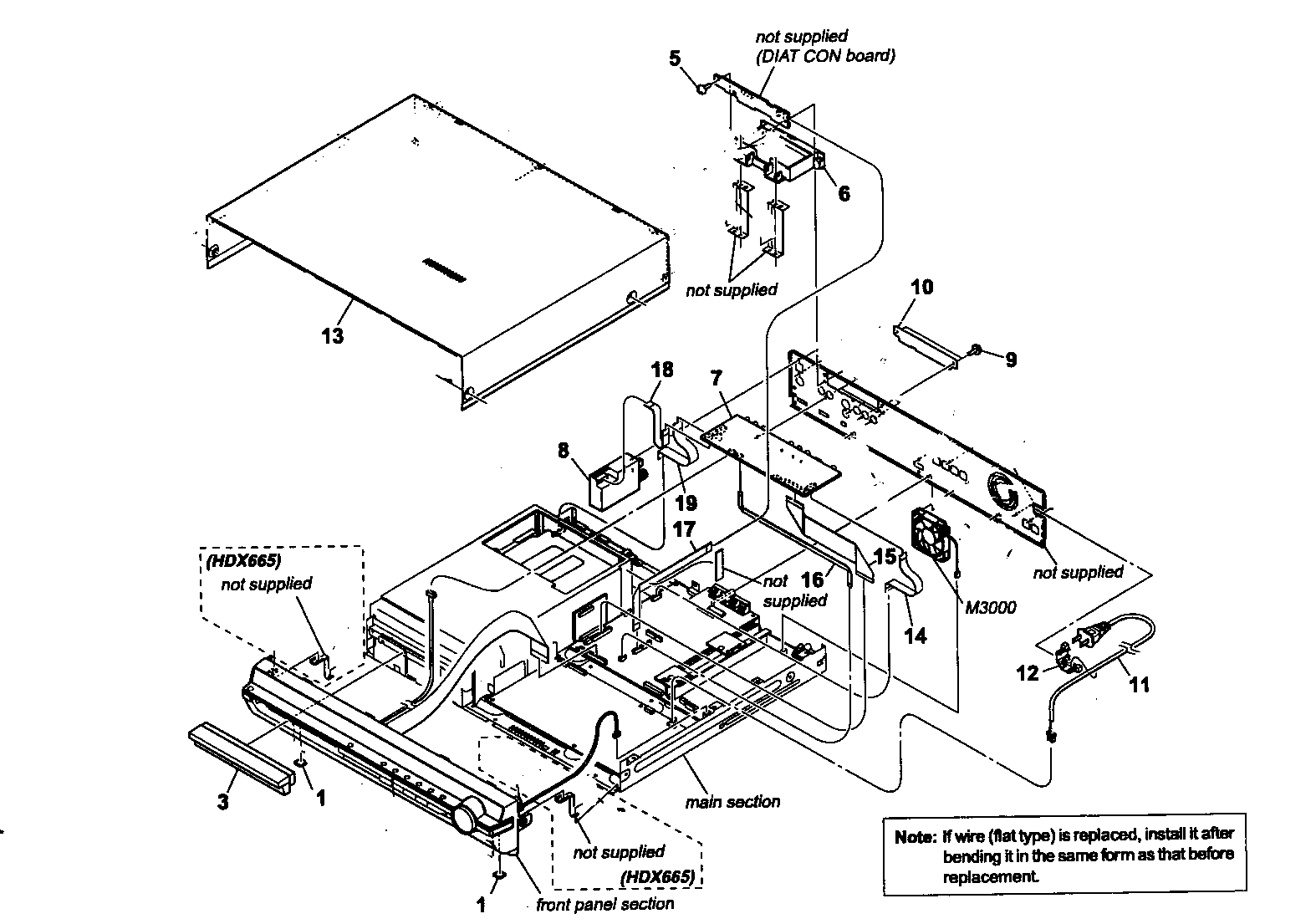 Sony DAV-HDX267W cabinet parts 1 diagram