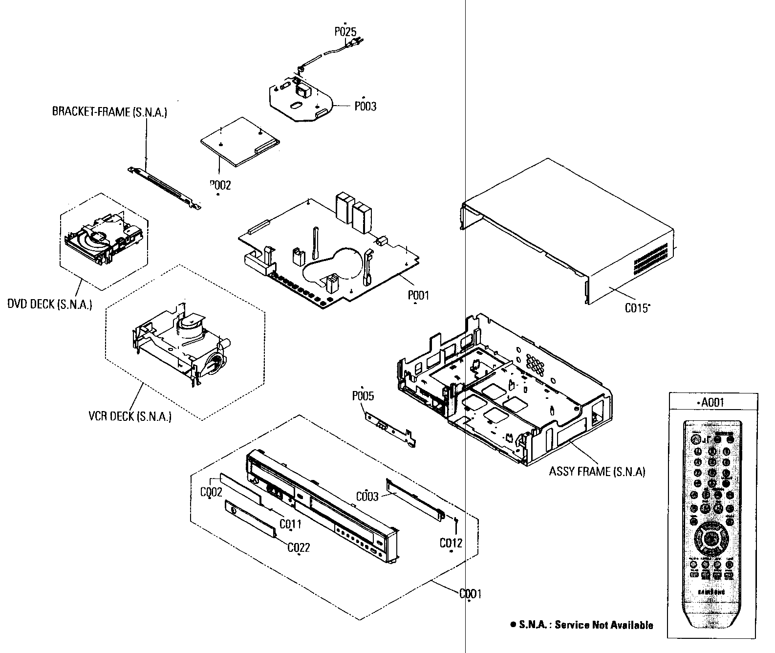 Samsung DVD-V6700 cabinet parts diagram