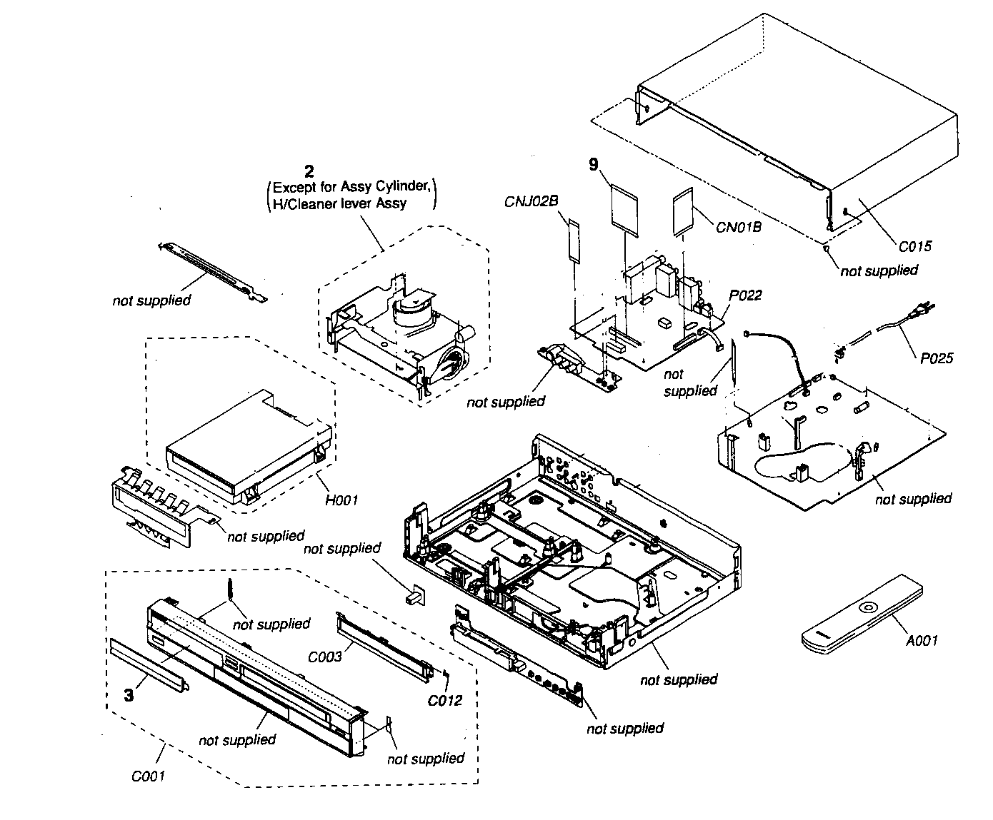 Sony RDR-VX555 cabinet parts diagram
