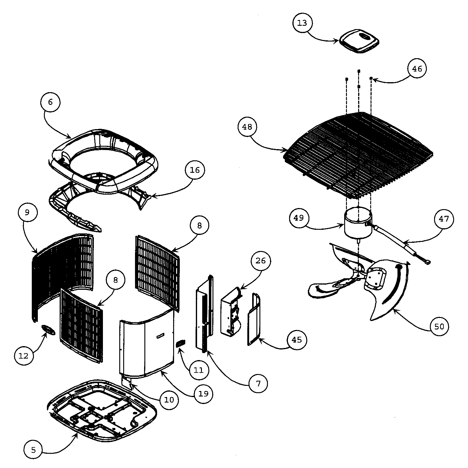 Carrier 24ANA760A0030020 cabinet parts 1 diagram