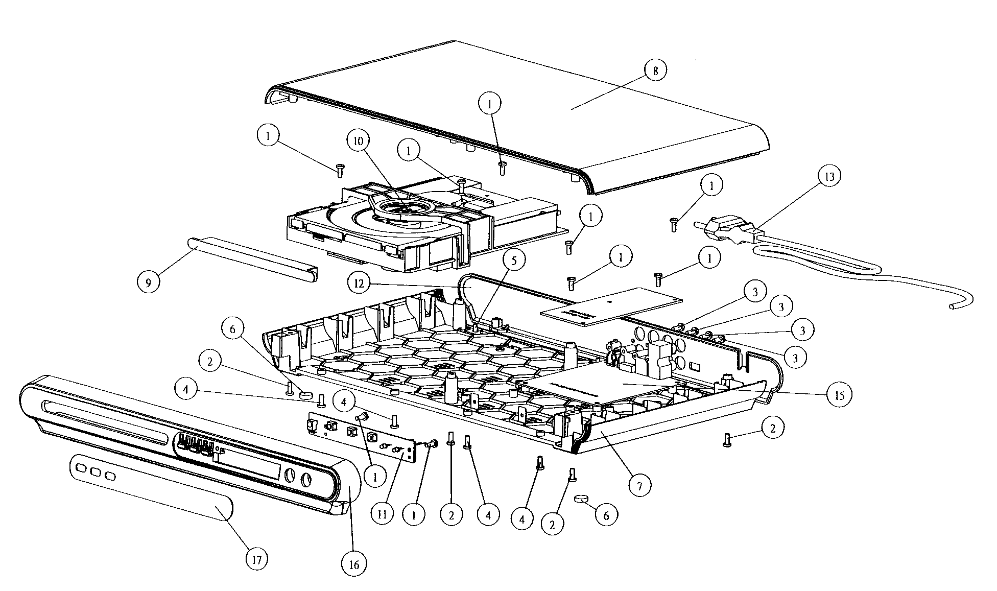 Memorex MVD2040 cabinet parts diagram