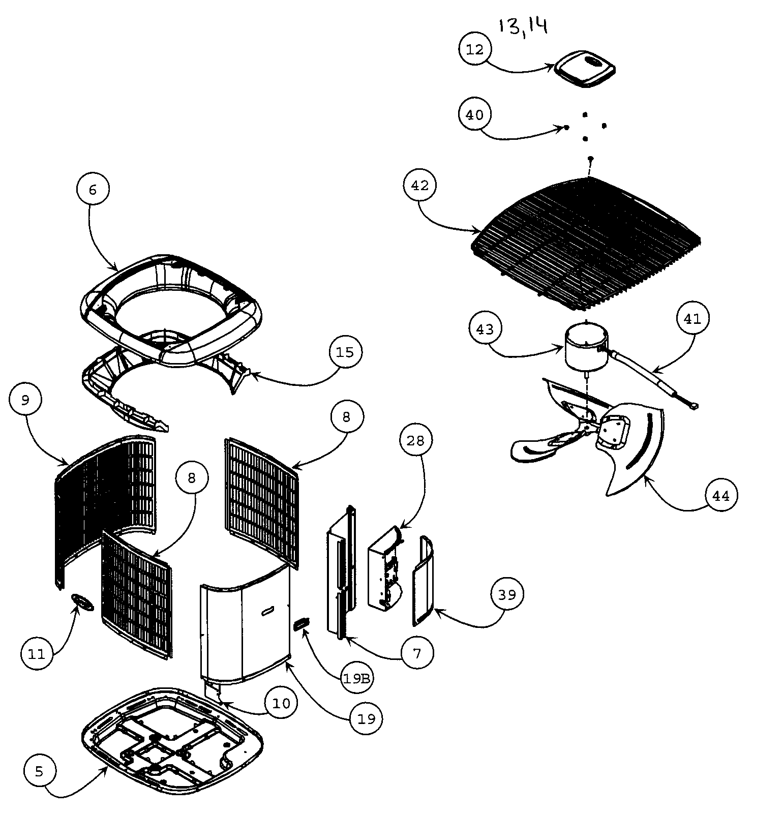 Carrier 25HPA424A0030010 inside view diagram