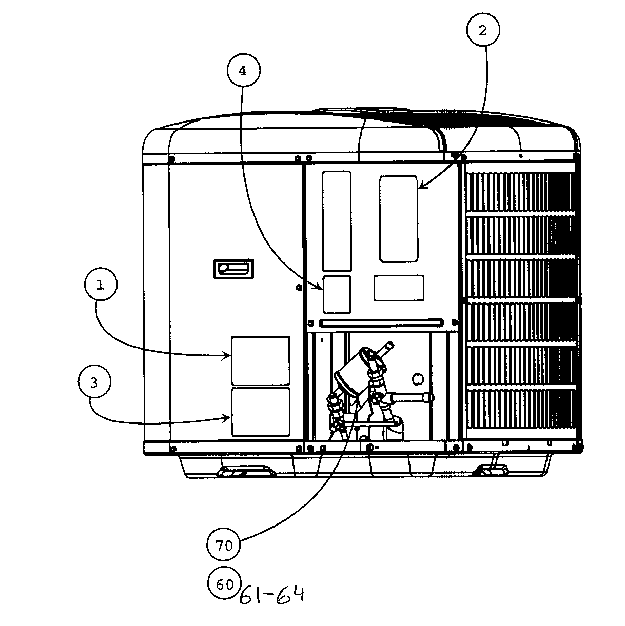 Carrier 25HPA424A0030010 outside view diagram