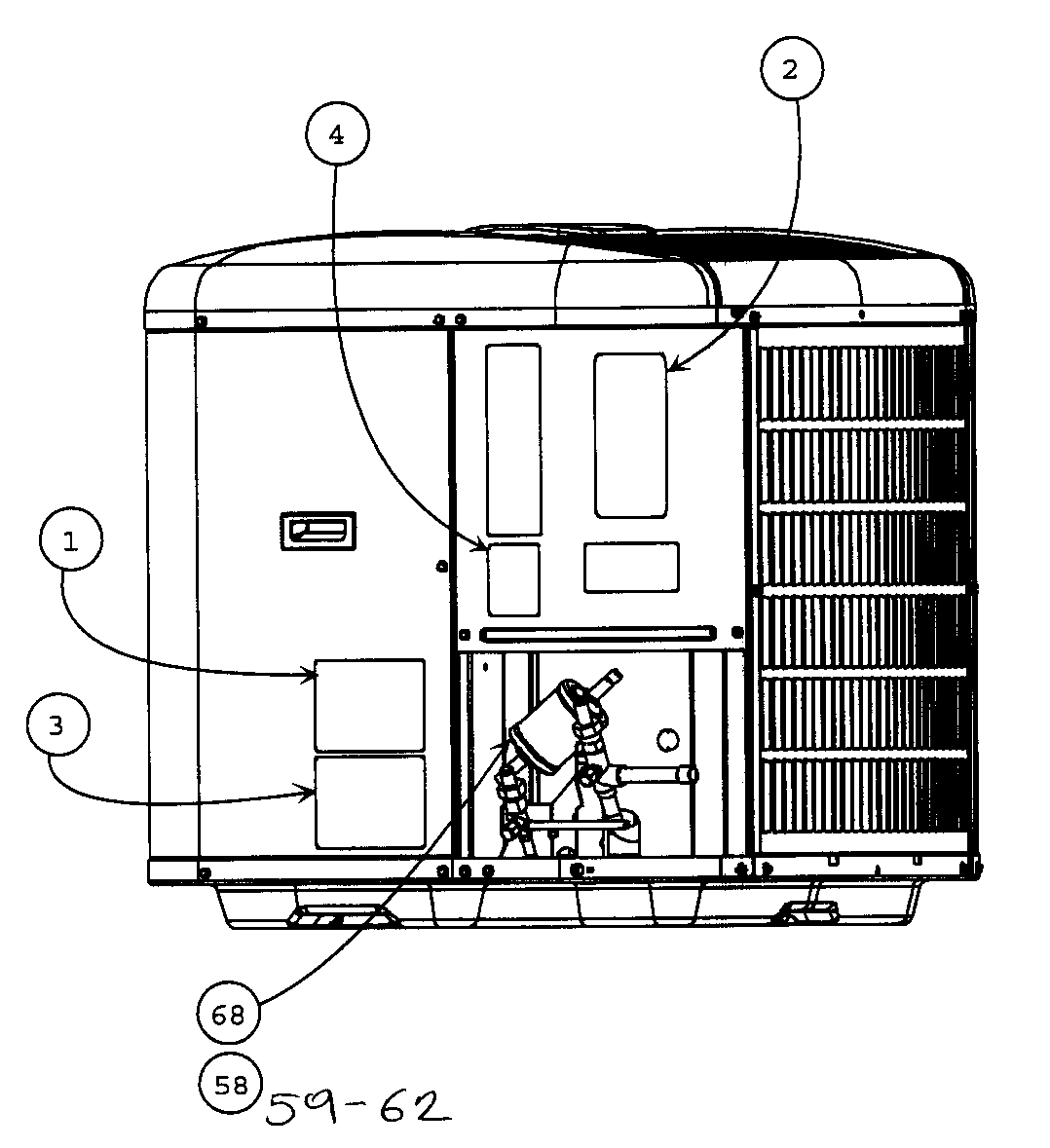 Carrier 25HPA330A0030010 outside view diagram