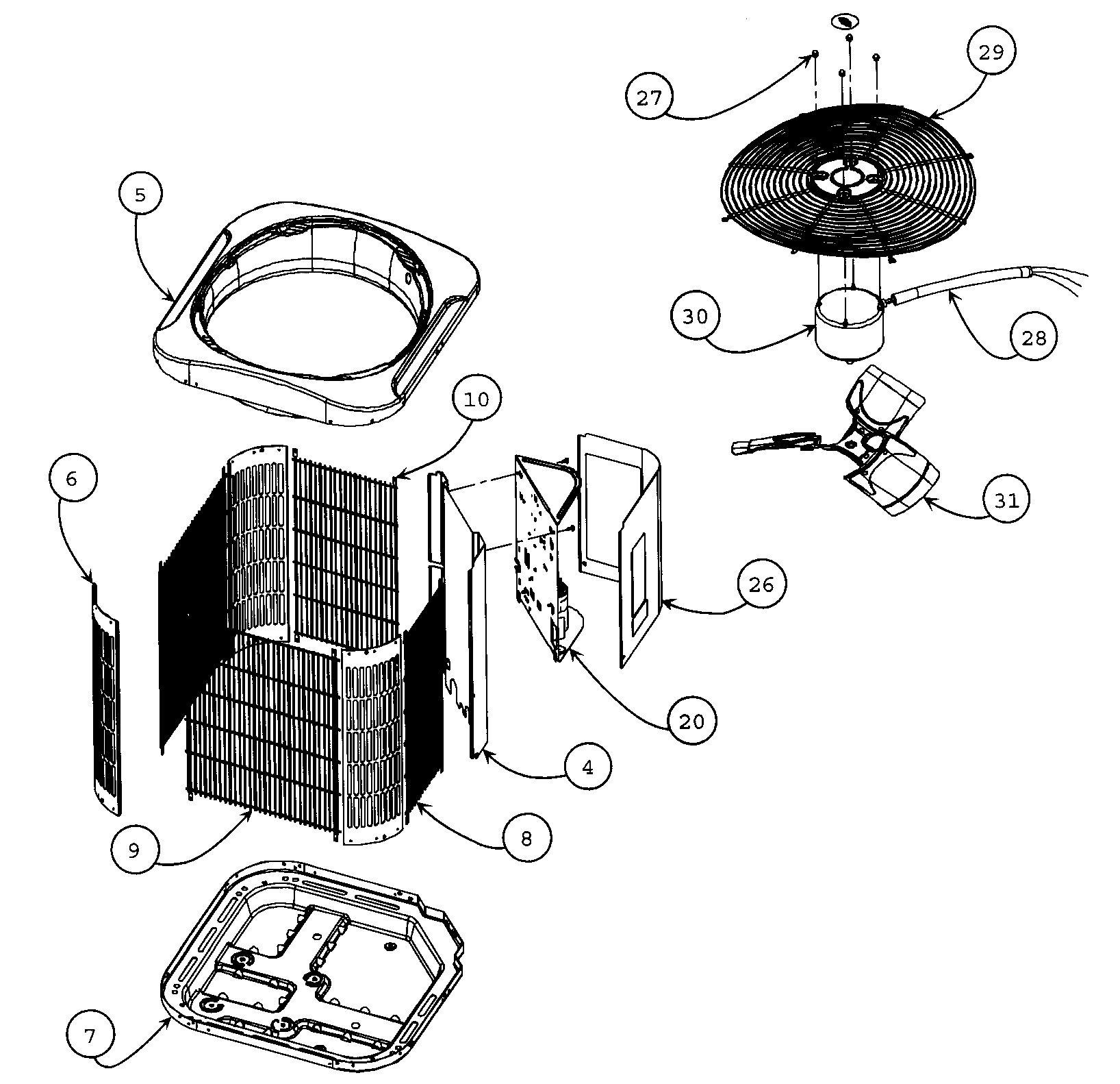 Carrier 24ABA430A003001A cabinet parts diagram