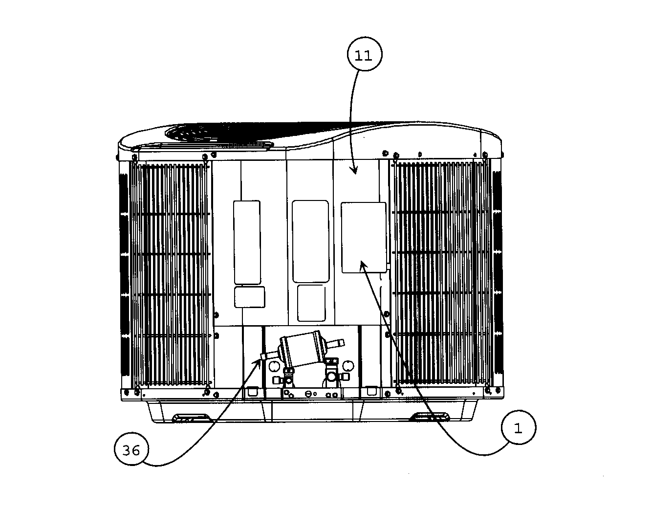 Carrier 24ABA430A003001A outside view diagram