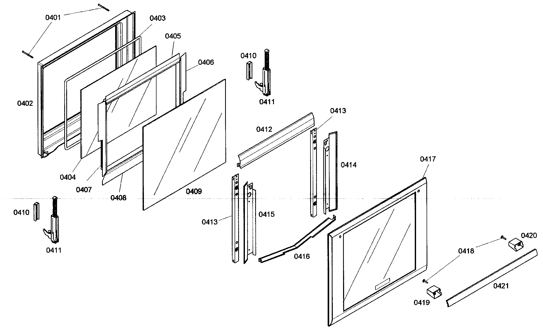 Thermador M271ES01 door assy diagram