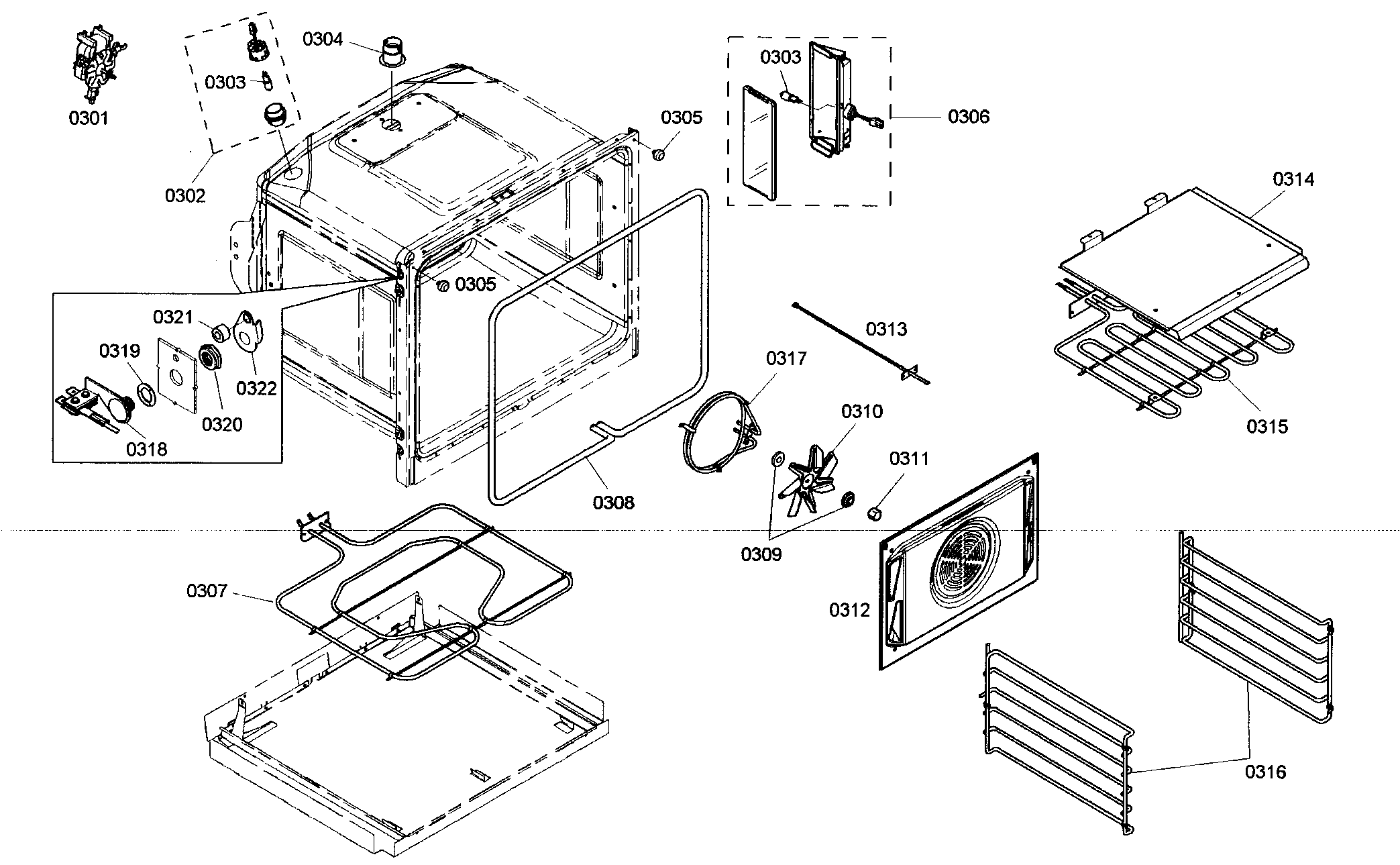 Thermador ME271EB01 cabinet parts diagram