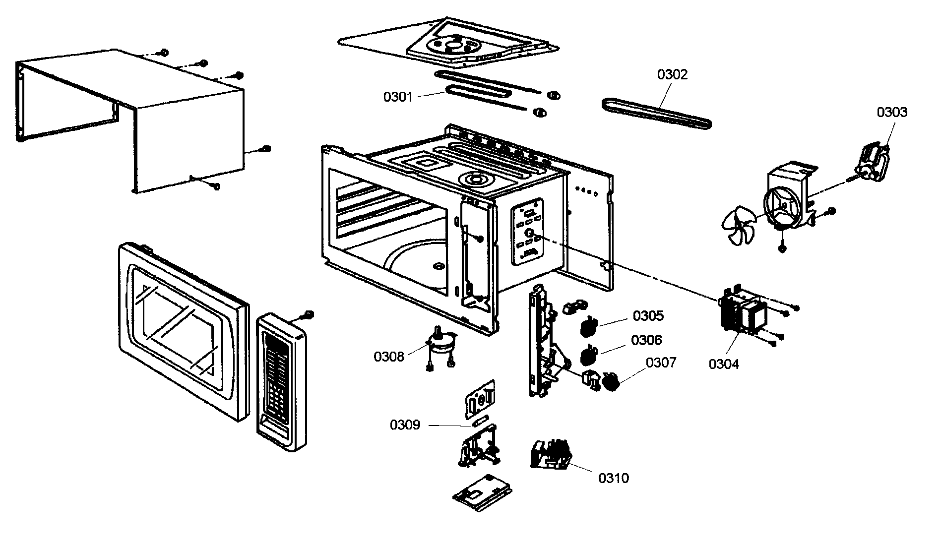 Thermador MEMC301EB01 microwave parts 2 diagram