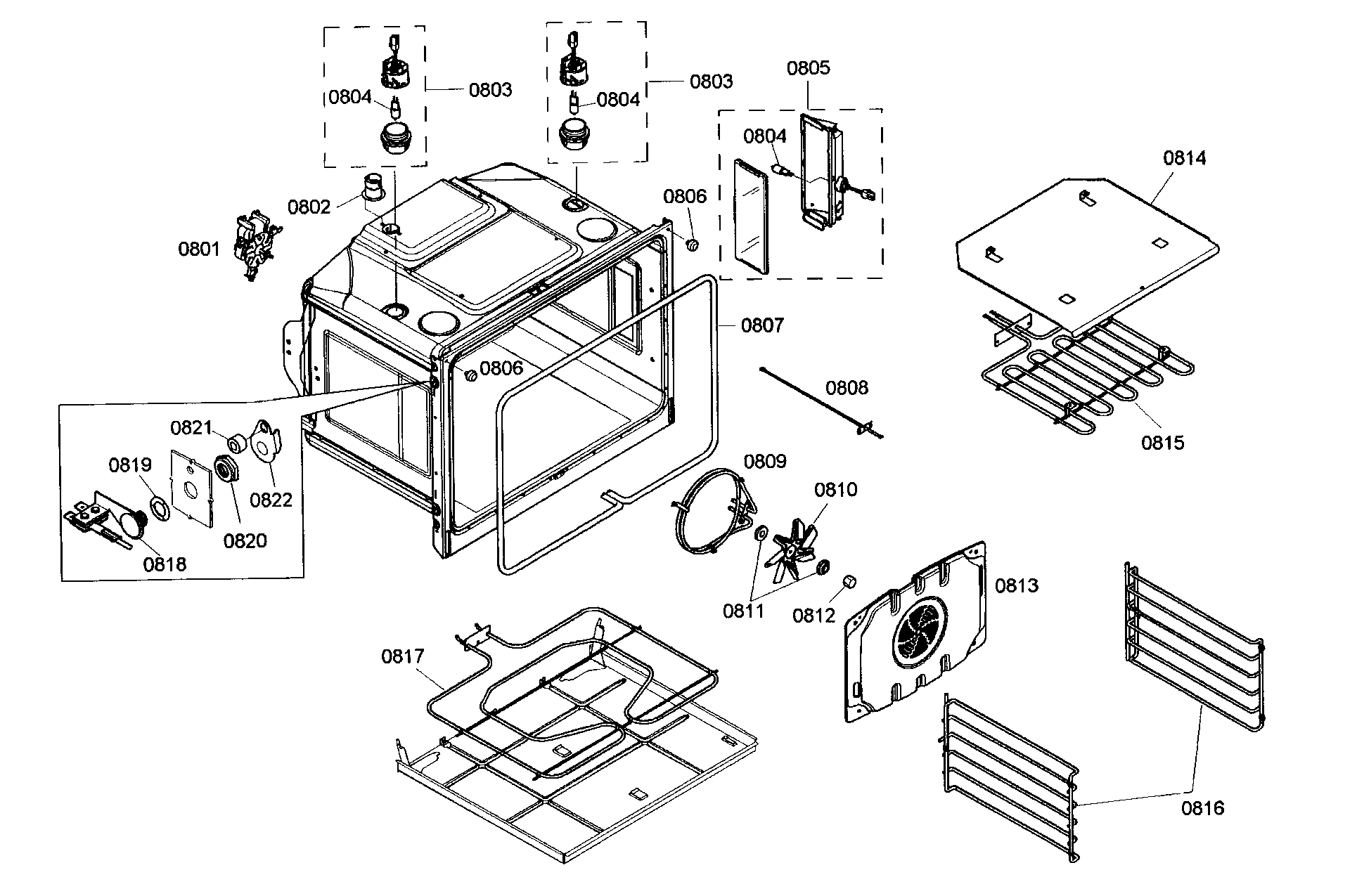 Thermador MEMC301EB01 oven parts 1 diagram